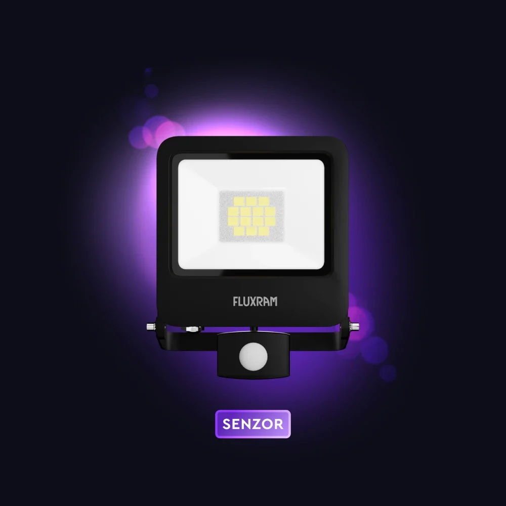 LED REFLEKTOR 10W 6000K SA SENZOROM  IP44  FLUXRAM - WISE