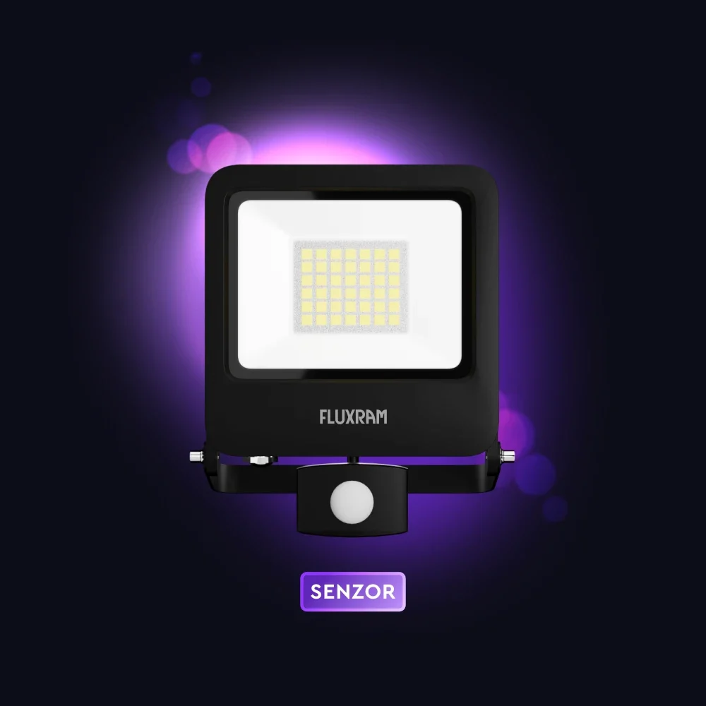 LED REFLEKTOR   30W 6000K SA SENZOROM  IP44 FLUXRAM - WISE