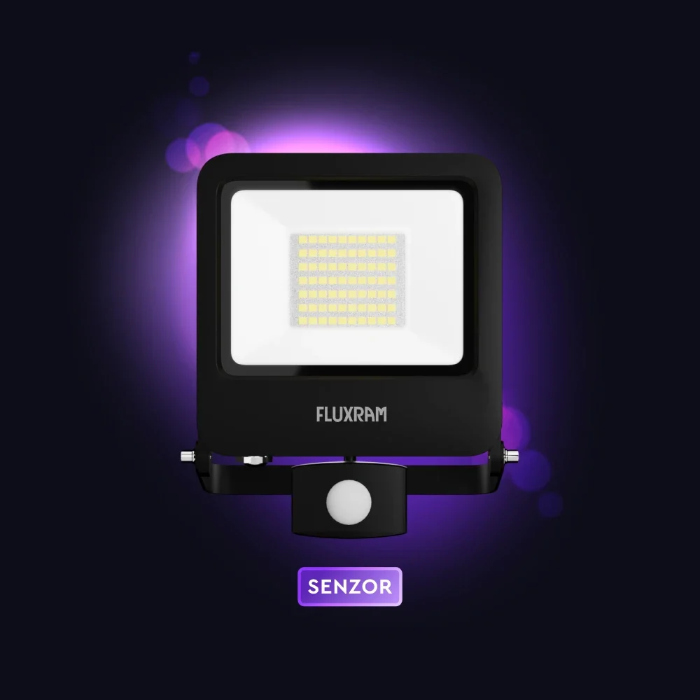 LED REFLEKTOR   50W 6000K SA SENZOROM  IP44  FLUXRAM  -WISE
