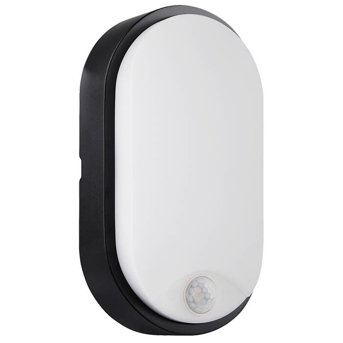LED SVETILJKA ZIDNA SA SENZOROM 15W IP54 3CCT CRNA PALERMO