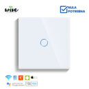 Wifi pametni prekidač, 1 taster stakleni beli panel